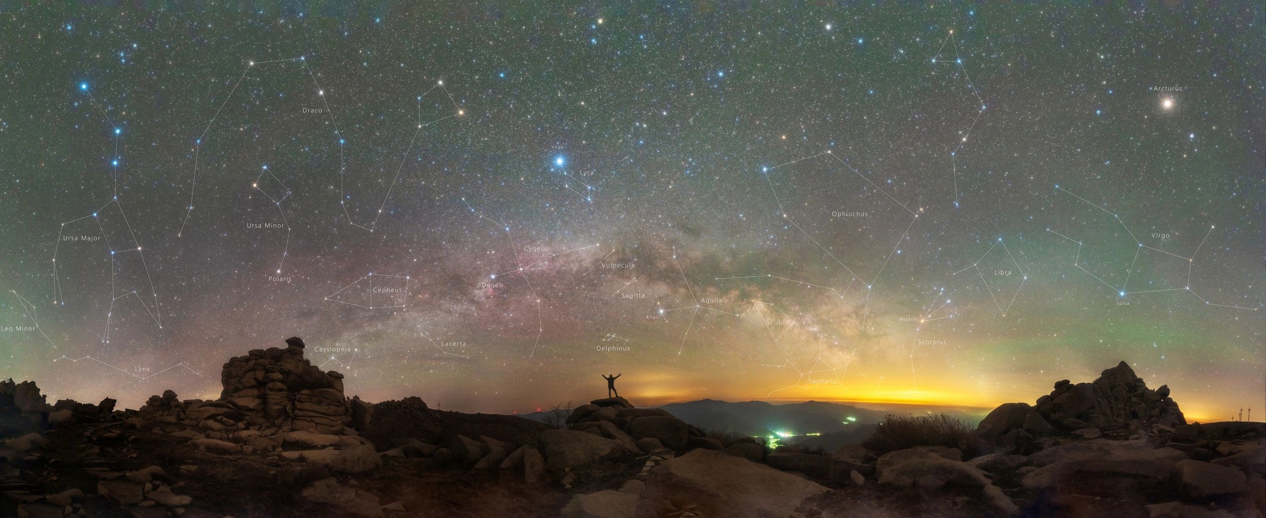 Star trails circling around Polaris